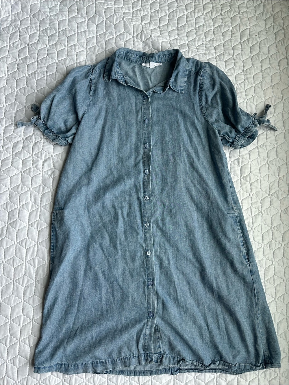 Jane and Delancey Light Blue Button-Front Midi Dress